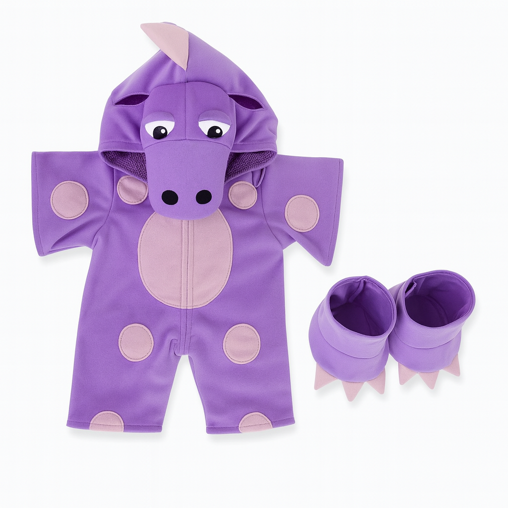 accessoire tenue de dragon costume violet pour peluche
