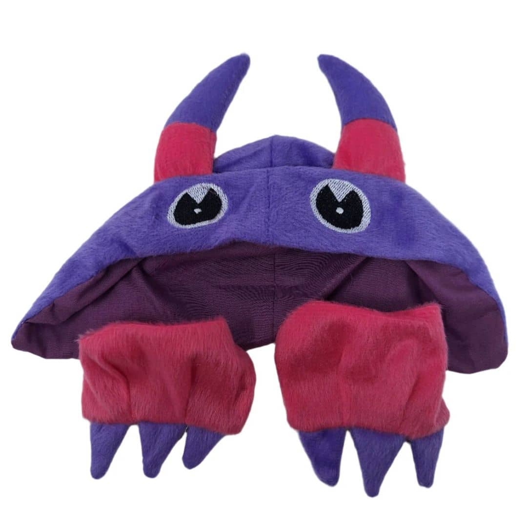 déguisement de monstre violet et rose pour peluche