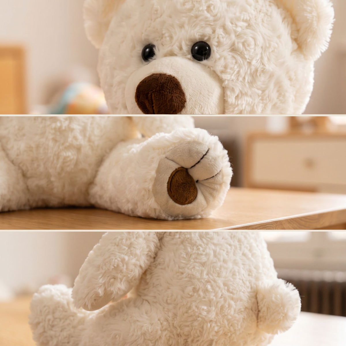 Détails du nounours en peluche crème